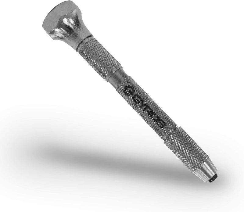 Gyros Professional Swivel Head Pin Vise Hand Drill with Anti-Slip Nickel Plated Steel Body and Two Reversible Collets for Precision Drilling - Image 1